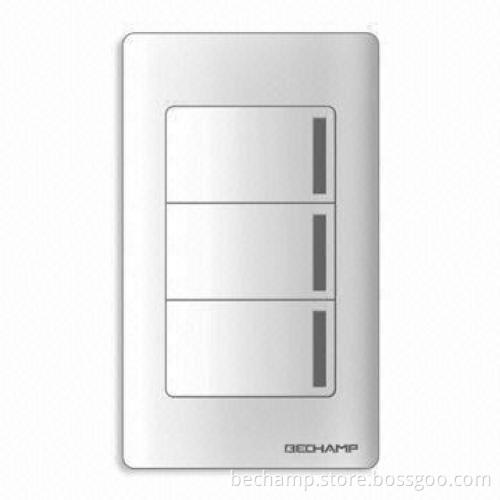 US Three-key Remote Control Light Switch, Available in Various Colors, Made of PC Material